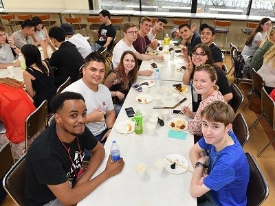 Students during the welcome lunch event